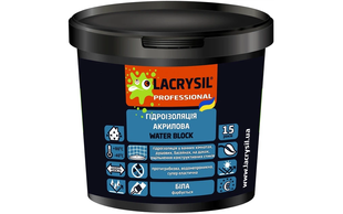 Гідроізоляція акрилова WATER BLOCK 1,2кг(біла) Lacrysil 79285 фото